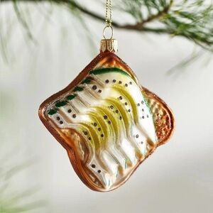 Avocado Toast Hand Blown Glass Ornament Anthropologie Christmas gift decor new